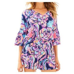 Lilly Pulitzer Del Lago Romper in "Nauti Navy Boho Bateau" Size XS